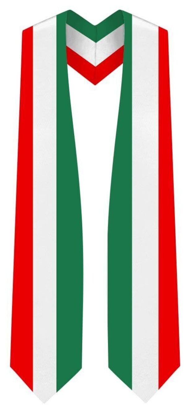 4702 Italy Flag Graduation Stole - Fits All Body Types - Italian Study